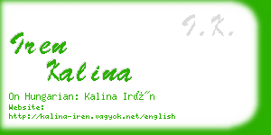 iren kalina business card